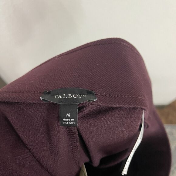 NWT Talbots Pant Wide Leg Maroon Burgundy Medium - Picture 8 of 9